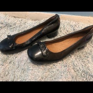 Black Leather Flats. Never Used.